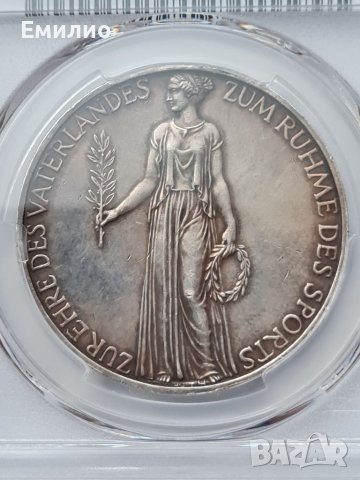 RARE. GERMANY THRID REICH OLYMPICS BERLIN 1936 PSGS SP55 SILVER MATTE, снимка 2 - Нумизматика и бонистика - 37411172