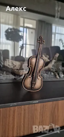 Малка декоративна цигулка, 15см, снимка 4 - Антикварни и старинни предмети - 48071575