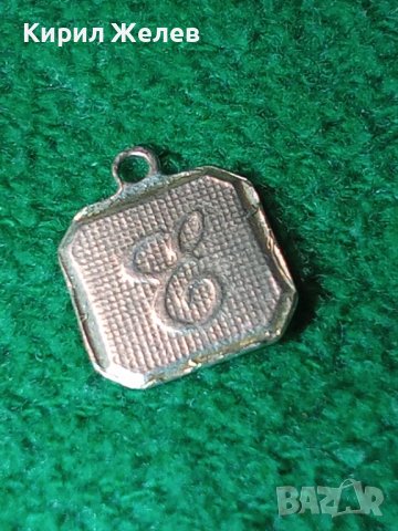 СТАРИНЕН АРТ НУВО ПОСРЕБРЕН ПЕНДАНТ от НЕРЪЖДАЕМА СТОМАНА с БУКВИЧКА Е - РЪЧНА ИЗРАБОТКА 39969, снимка 2 - Антикварни и старинни предмети - 42475661