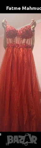 Червена рокля , снимка 2 - Рокли - 53496253