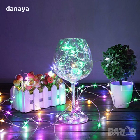 6004 Светещ гирлянд мини led лампички, 3 метра, водоустойчиви, снимка 2 - Декорация за дома - 52864894