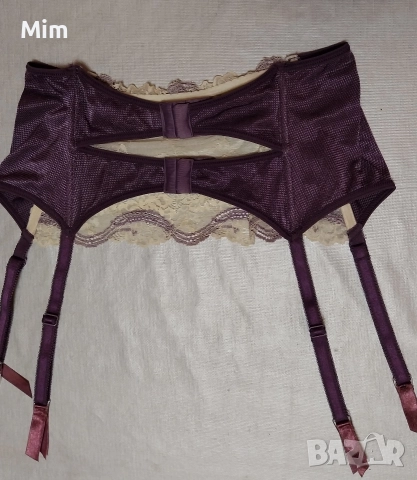 M/L Колан с жартиери за чорапи в лилаво с бяла дантела , снимка 5 - Бельо - 52598829