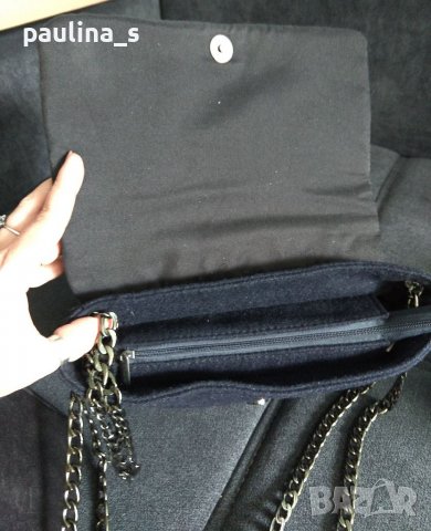 Два различни броя / Маркова чанта тъмно синя и Черна Лачена с кроко ефект , снимка 7 - Чанти - 36909530