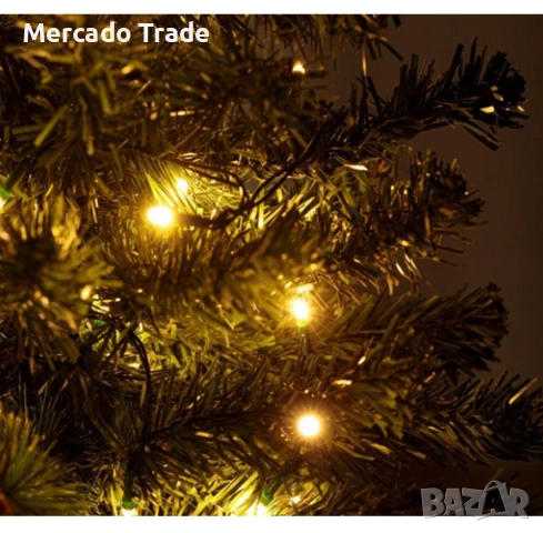 Декоративна коледна елха на батерии на поставка, 50 LED, 90см, снимка 2 - Декорация за дома - 52631961