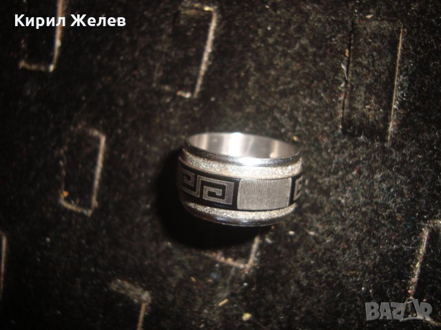 БЛАГОРОДНА НЕРЪЖДАЕМА СТОМАНА МОДЕН ПРЪСТЕН ДВУКОМПОНЕНТЕН ТИП ВЕРСАЧЕ 21125, снимка 7 - Пръстени - 32689626