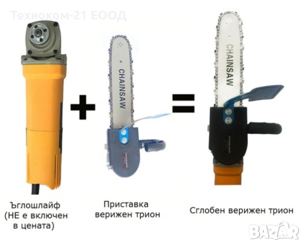 Приставка за ъглошлайф 16"- тип верижен трион, снимка 3 - Градински инструменти - 44858299