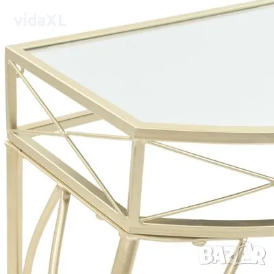 vidaXL Странична маса, френски стил, метал, 82x39x76 см, злато(SKU:245936), снимка 3 - Маси - 49501457