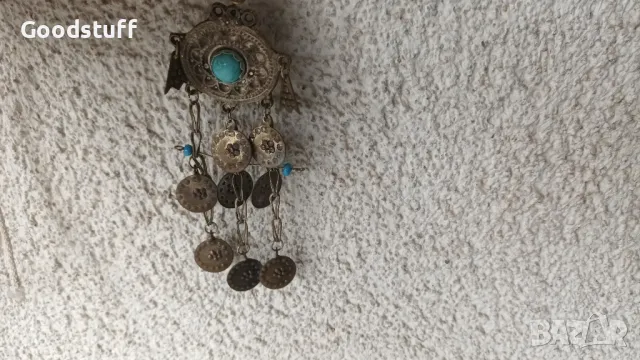 Възрожденски накит,тюркоаз,забодка,трепка,бодка,игла,сачан,носия, снимка 5 - Антикварни и старинни предмети - 50421993