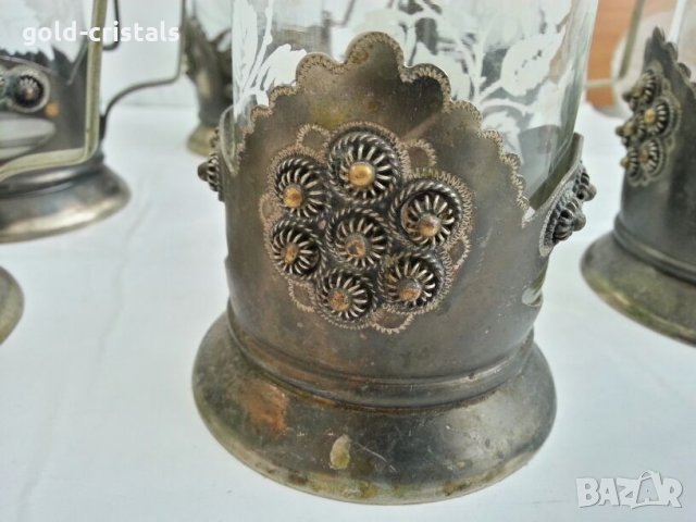 ретро руски стакани подстакани филигран, снимка 10 - Антикварни и старинни предмети - 27240259