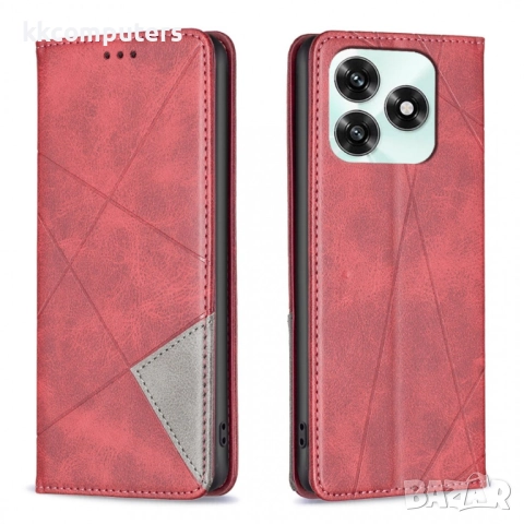 Кожен калъф Портфейл за Honor X5c Plus 4G/ Honor X5c 4G- Геометрична щампа, Държач за Карти и Стойка, снимка 3 - Калъфи, кейсове - 52629954