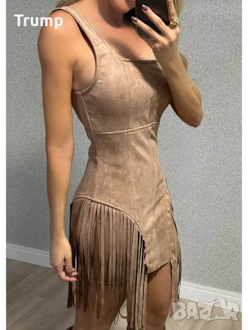 Секси рокля от меко кадифе, с ресни, различни цветове , снимка 7 - Рокли - 52182477