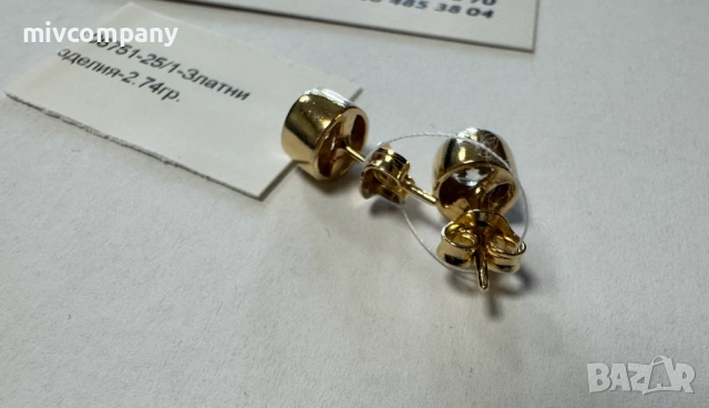 Златни обеци 2.74гр., снимка 2 - Обеци - 53429545