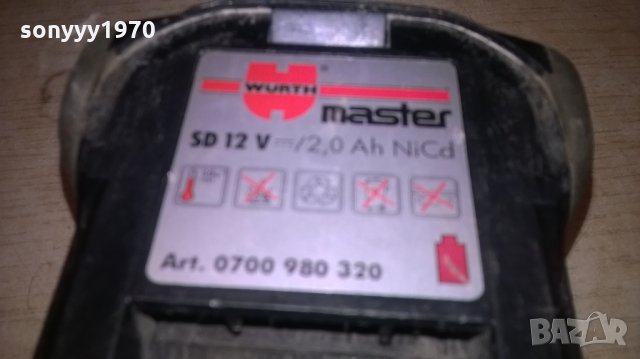 wurth master sd 12v/2,0ah nicd-батерия-внос швеицария, снимка 3 - Винтоверти - 26430070