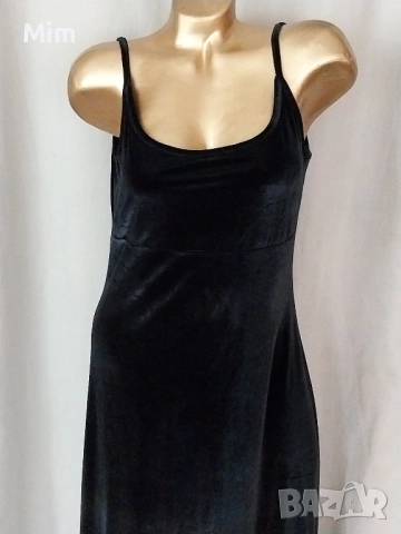 L Дълга черна рокля, снимка 2 - Рокли - 52327153