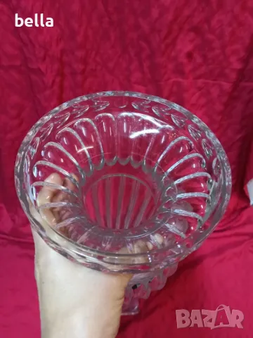 Кристална масивна висока ваза репродукция на Baccarat -Музея на стъклото 8 кг , снимка 5 - Антикварни и старинни предмети - 48812608