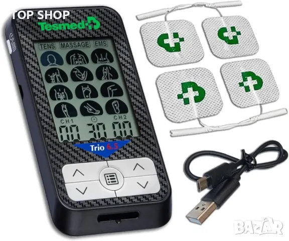 Уред за облекчаване на болка и мускулна стимулация TESMED Trio 6.5 TENS/ EMS, снимка 5 - Козметични уреди - 48511973