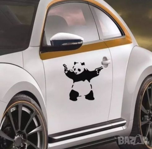 Лепенка за кола панда с пищови, снимка 2 - Аксесоари и консумативи - 27593286