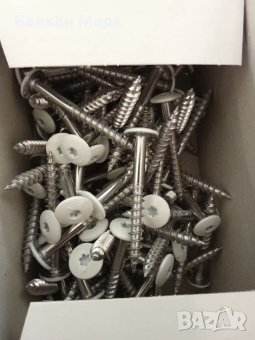 Фасадни винтове A4, неръждаема стомана 5,5×45 мм TX20 бели,100 бр,широка периферия 