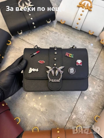 Pinko Дамска Чанта С Дълга Дръжка Синджир За През Рамо Пинко - Различни Цветове Код E598, снимка 5 - Чанти - 50945844