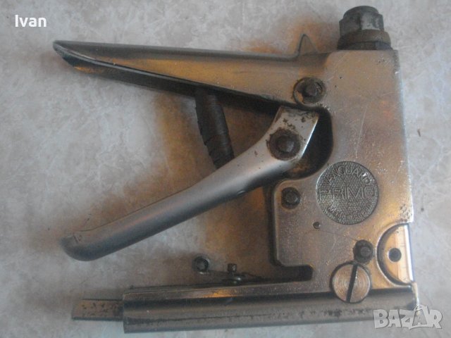 Профи Винтидж Английски Ръчен Такер-PRIMO ORIGINAL №101-Дърводелски/Тапицерски-За Скоби До 12 мм, снимка 11 - Други инструменти - 43202868