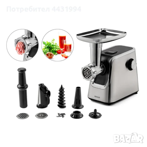 Месомелачка с приставка за домати Muhler MG-1808TS, 1800W, снимка 4 - Месомелачки - 50686292