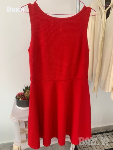 Червена рокля в размер L, снимка 9 - Рокли - 44086185
