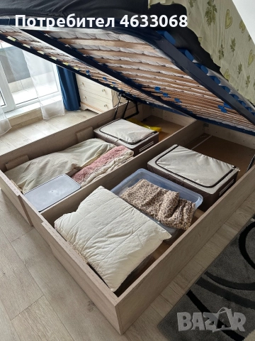 Легло + 2 нощни шкафчета, снимка 2 - Спални и легла - 52183958