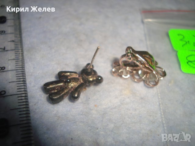 ДВЕ ФИГУРАЛНИ АРТ ОБЕЧКИ с ФАСЕТИРАНИ КРИСТАЛЧЕТА - МЕЧЕ и ЦВЕТЯ 27765, снимка 3 - Обеци - 37792754