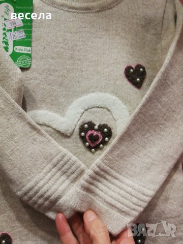Туника блузка за момиче - плетиво, бежов цвят , снимка 2 - Детски Блузи и туники - 35271038
