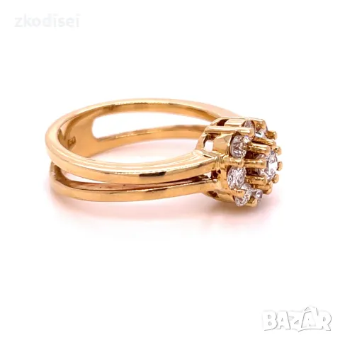 Златен дамски пръстен с 9бр. диаманта 8,61гр. 18кр.проба:750 размер:60 модел:30565-1, снимка 2 - Пръстени - 49541610