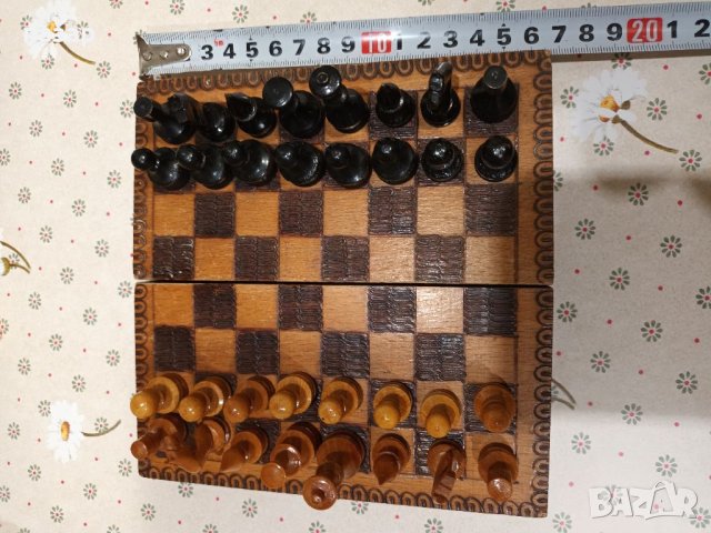 Шах дървен малък размер, снимка 4 - Шах и табла - 40305013