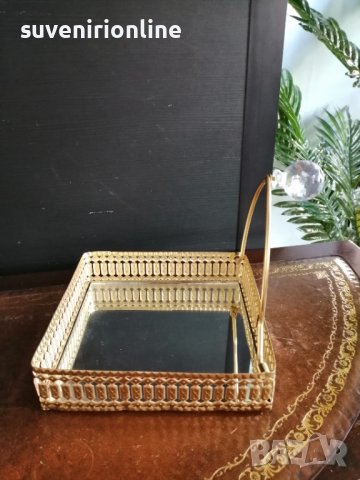 Златиста метална бонбониера , снимка 1