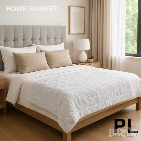 Електрическо отопляемо одеяло 130×180 см, 85W – сивобежаво, 9 степени на загряване, мек флийс, защит, снимка 4 - Други - 52527078