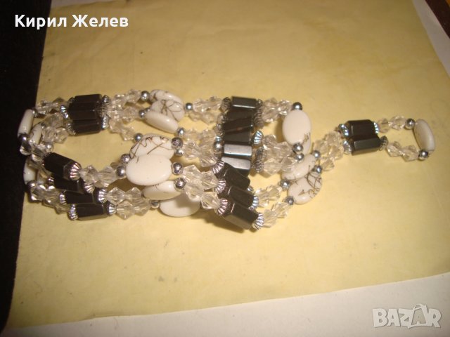 ФЕШЪН КОЛИЕ ОГЪРЛИЦА от КРИСТАЛ и МАГНЕТИТ ХЕНД-МЕЙД БИЖУ 20385, снимка 4 - Колиета, медальони, синджири - 33423110