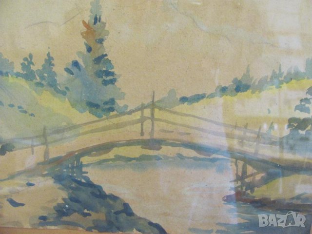 Стар Акварел Подписан, снимка 5 - Картини - 43113075