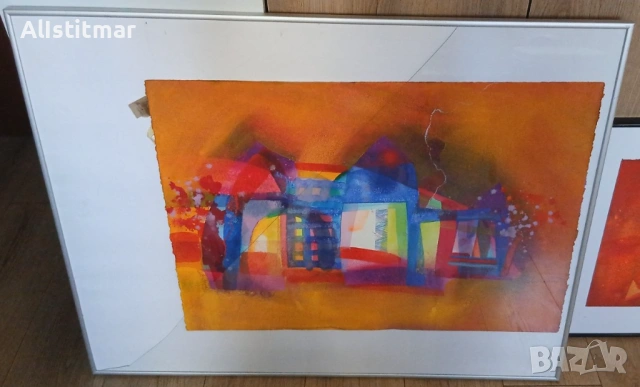 Авторска абстрактна картина, 85/70, поддписана