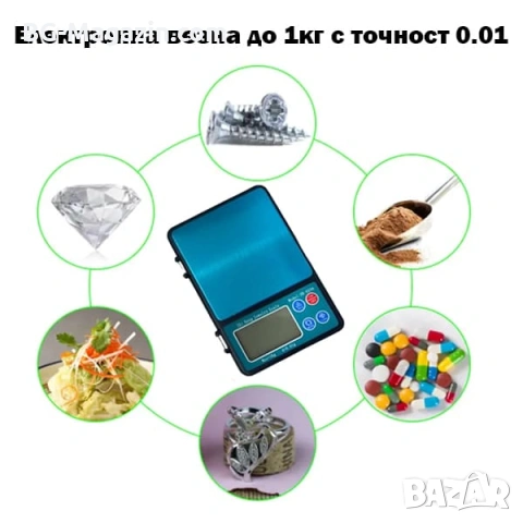 Професионална точна електронна бижутерска везна до 1кг точност 0.01 за злато бижута храна кухненска, снимка 7 - Везни - 53032222