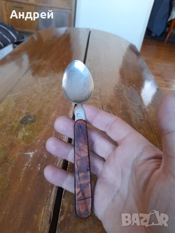 Стара сгъваема лъжица П.Денев, снимка 4 - Други ценни предмети - 51170895