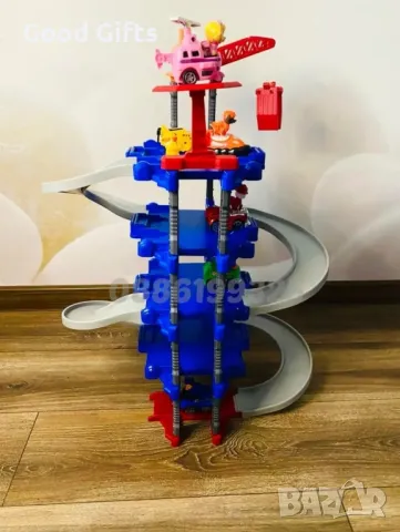 Голям Паркинг Писта Пес Патрул с Кран, Paw Patrol писта с 6 коли, снимка 5 - Коли, камиони, мотори, писти - 47543896
