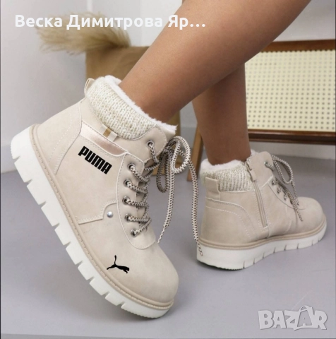 Дамски обувки с дебел пух и цип, снимка 3 - Дамски боти - 52024773
