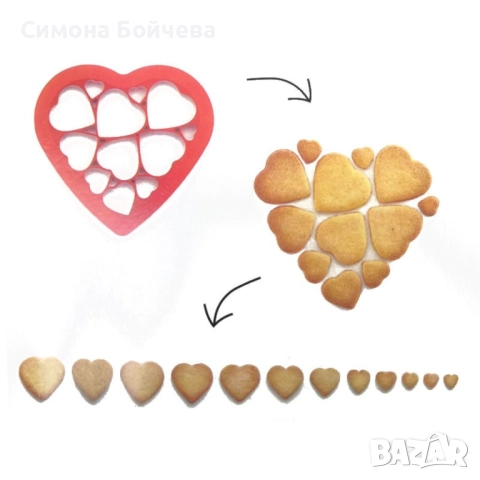 Силиконова форма за сладки и бисквити - сърца, снежинки или животинки, снимка 9 - Форми - 52843429