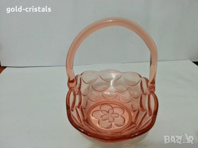 антикварна стъклена кошничка , снимка 4 - Антикварни и старинни предмети - 26743957