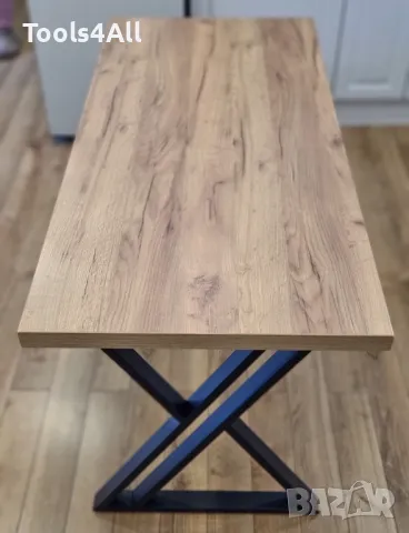 Трапезна маса Mary, дървен плот и метални крака, снимка 4 - Маси - 48581065