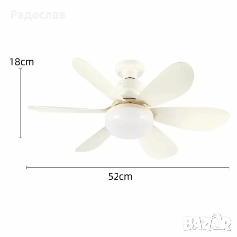 Модерна вентилаторна лампа с форма на цвете, LED осветление, дистанционно, 40W, 1200 лумена, снимка 15 - Лед осветление - 51079052