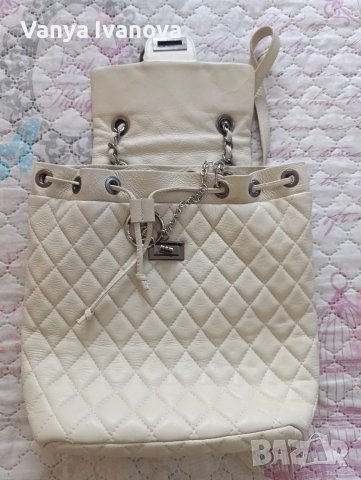 Antonia Moretti бежова раница естествена кожа, снимка 4 - Чанти - 50733980