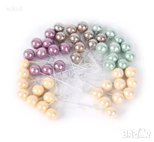  Сини розови бели жълти червени черни топки на тел стиропорени за торта декор стиропор топчета топка, снимка 13 - Други - 30912612