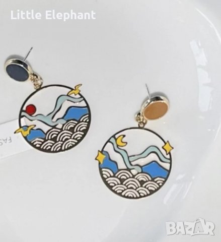 Temperament vintage,сребърни висящи обеци,Gold/нови