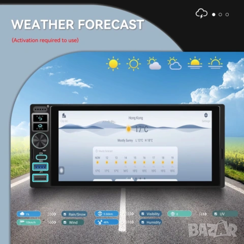 Мултимедия Android Auto, Carplay, плеър, единичен дин, навигация, кола, автомобил, 1DIN, с Андроид , снимка 5 - Аксесоари и консумативи - 53060508