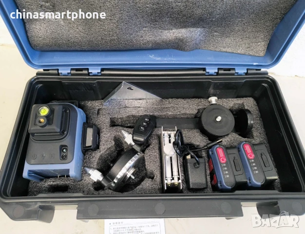 Лазерен Нивелир 4D с 16 Линии – Зелен Лъч, Самонивелиращ се с дисплей батерии 2x2400mAh, снимка 6 - Други машини и части - 50603004