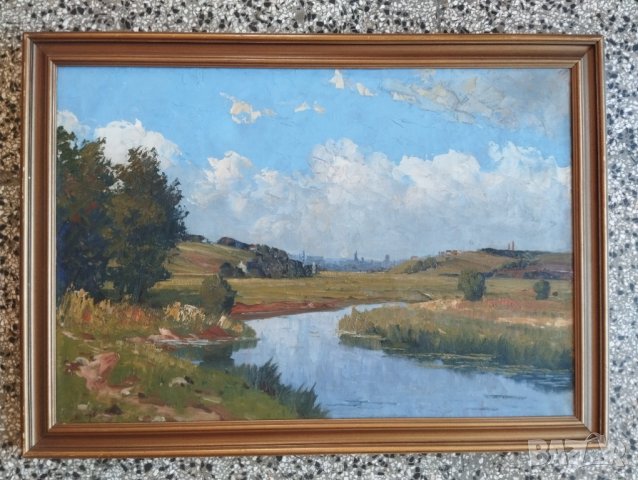 Стара картина-пейзаж, снимка 2 - Картини - 43939120